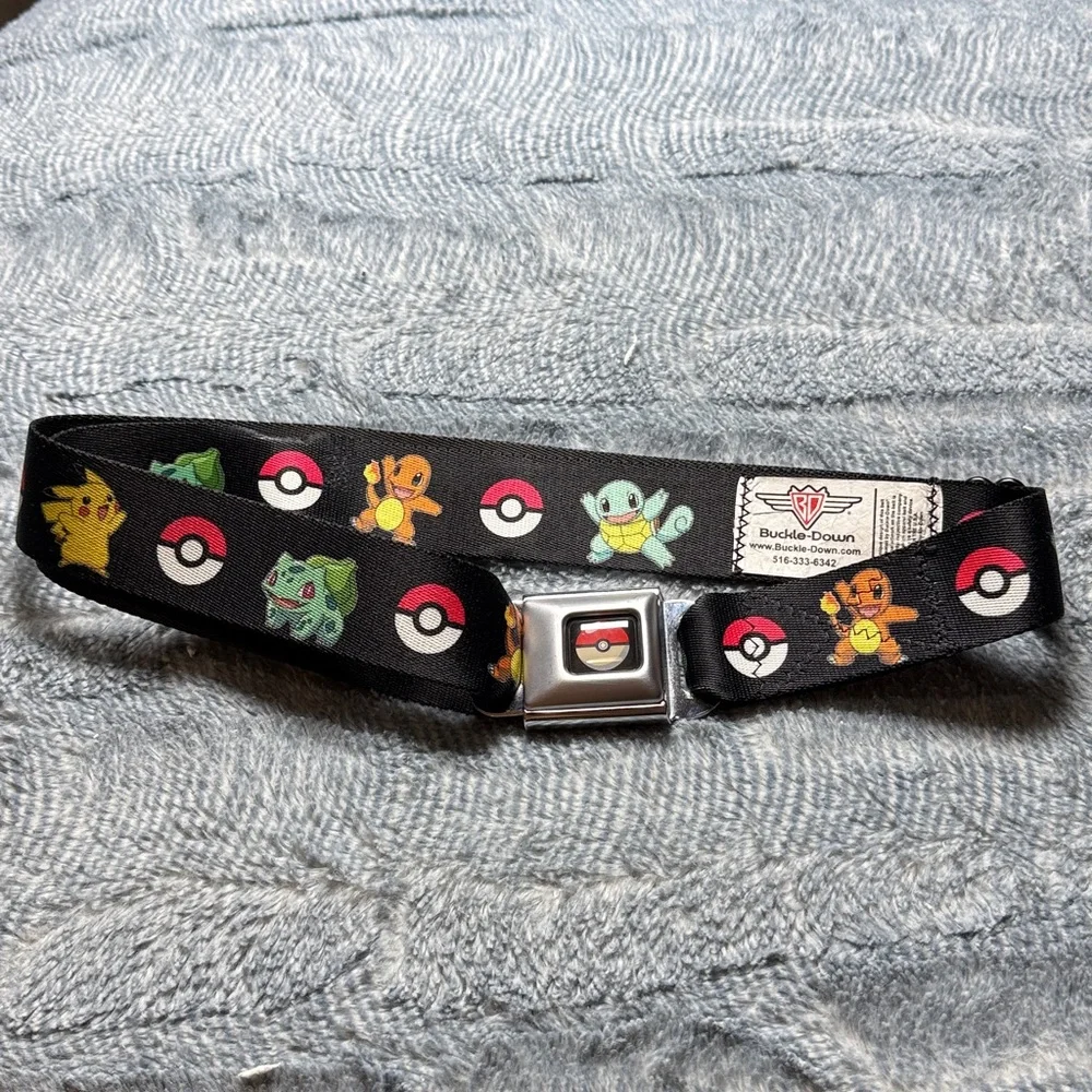 VINTAGE 2014 Buckle-Down Pokémon Seatbelt Buckle Belt - OG Kanto Starters